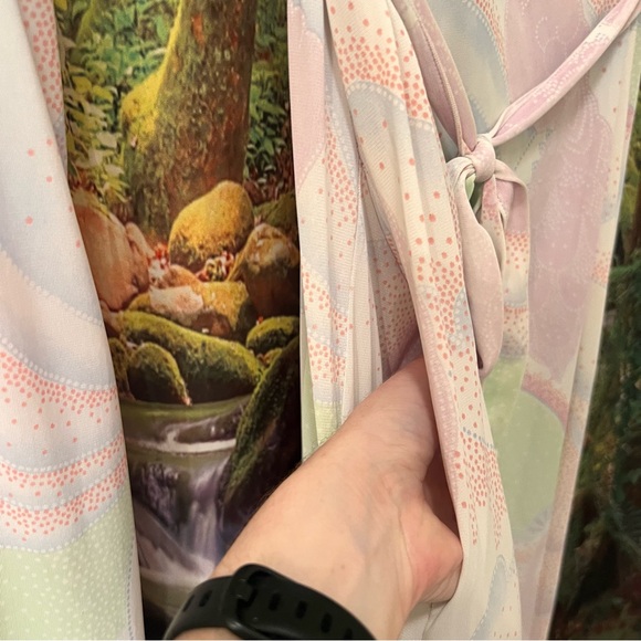 Vintage 70s 1970s night slip gown and matching robe set rare medium peacock - Picture 9 of 13